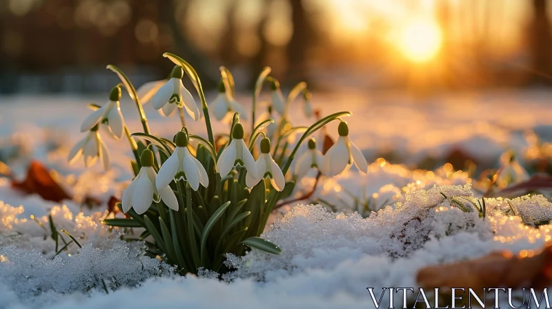 Snowdrop Flower Close-Up - Symbol of Hope and Beauty AI Image