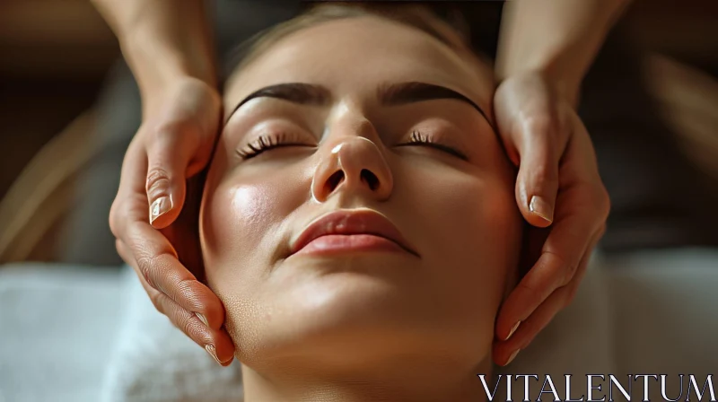 Soothing Facial Massage for Relaxation and Beauty AI Image