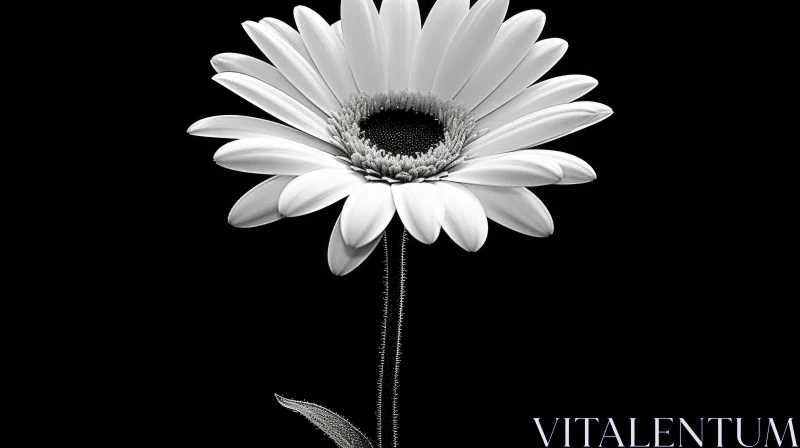 AI ART Detailed Black and White Daisy Photography