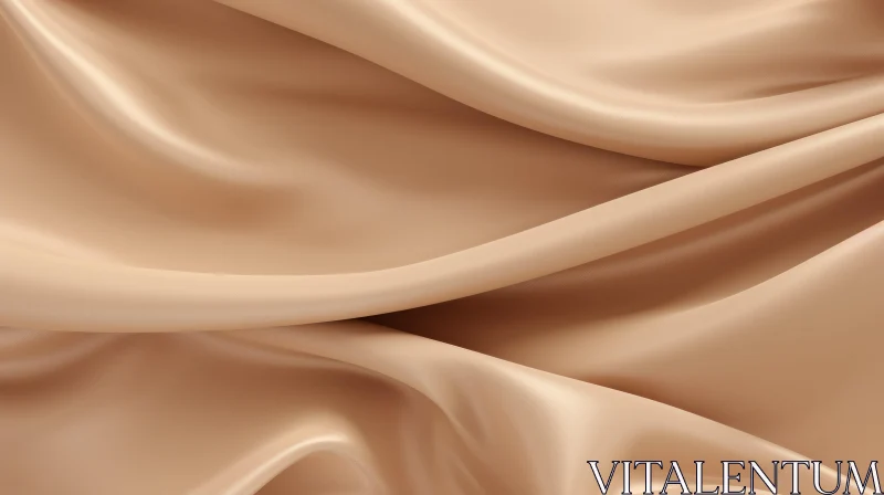 Luxurious Beige Silk Fabric Closeup AI Image