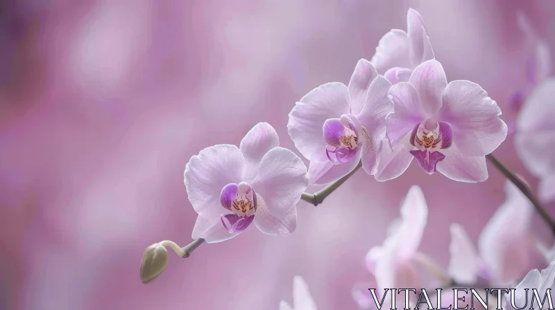Pink Orchids Close-Up - Delicate Flower Details AI Image