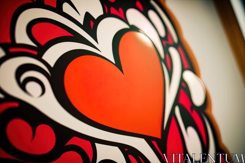 Playful Graffiti-Inspired Heart Artwork on Paper AI Image