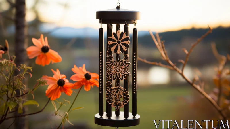 Wind Chime Garden Photography AI Image