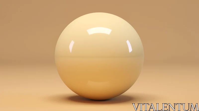 Beige Sphere 3D Rendering on Background AI Image