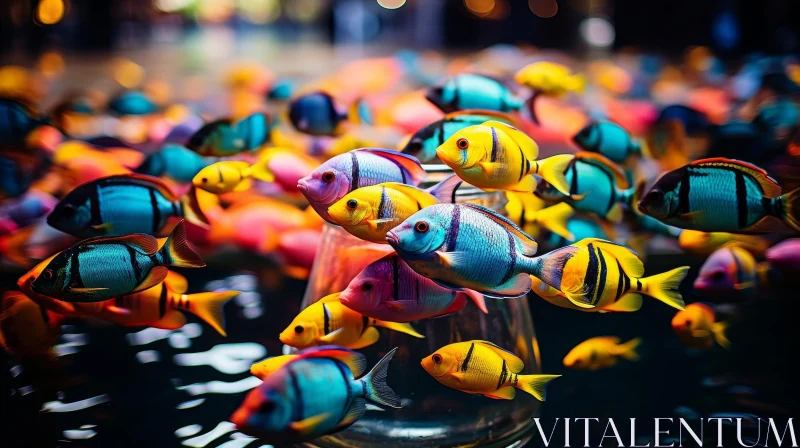 Colorful Tropical Fish Swimming in Clear Blue Ocean AI Image