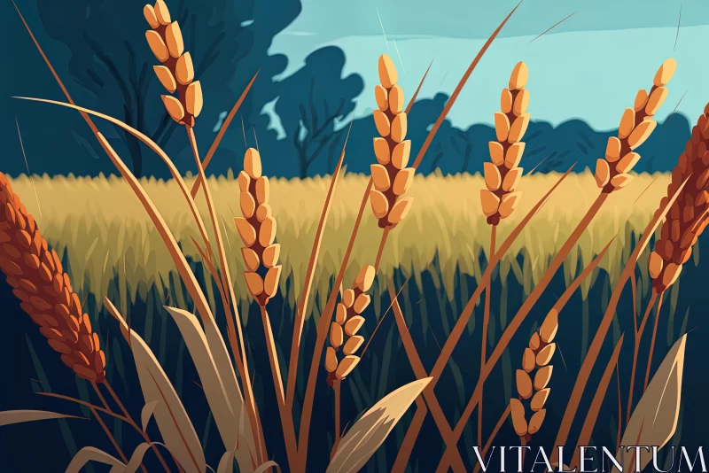 Field of Ripe Wheat Illustration | Hyper-Detailed Game Art AI Image