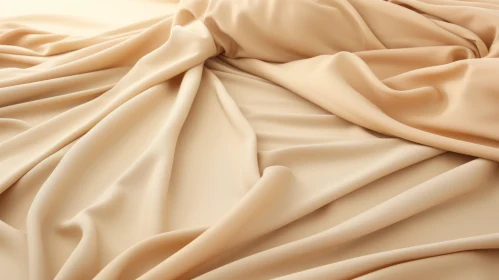 Crumpled Beige Silk Fabric Texture