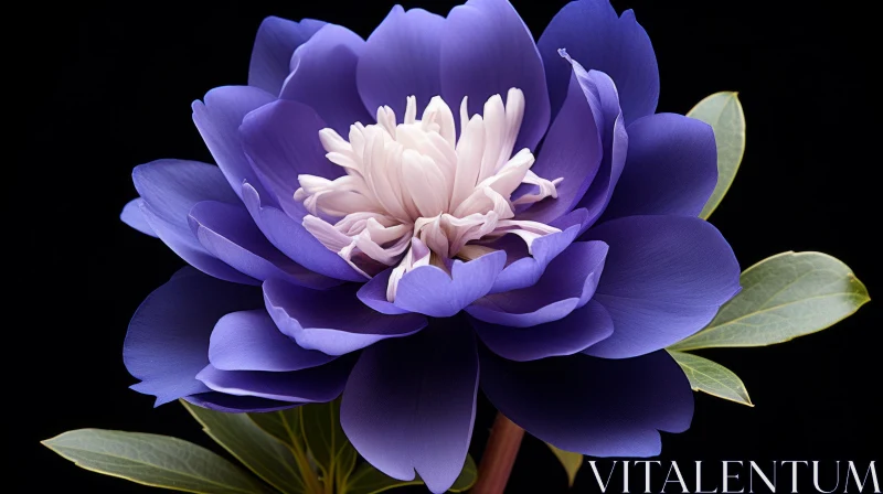 AI ART Dark Blue Petals Flower - Stunning Close-up View