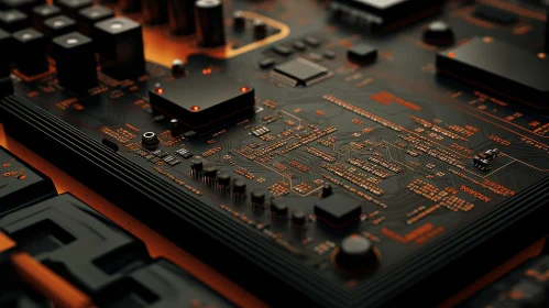 Intricate Computer Circuit Board Close-Up