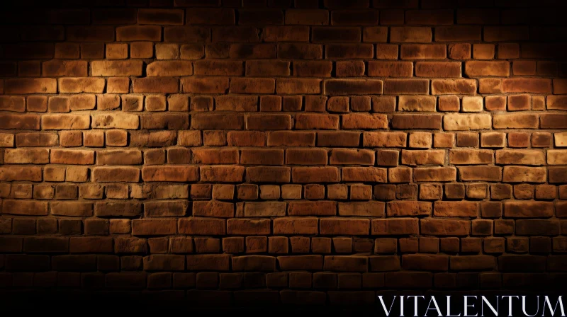 Spotlight on Brick Wall - Textured Brown Bricks AI Image