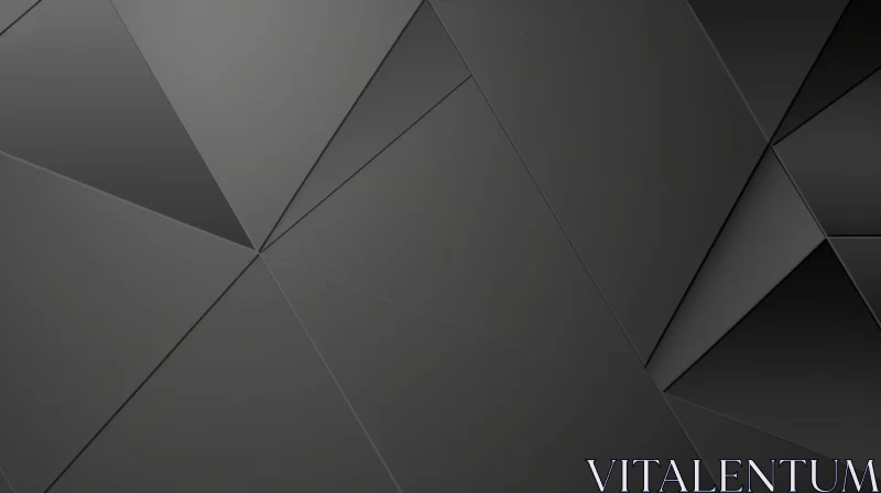 Black Polygonal Surface - Modern Abstract 3D Rendering AI Image