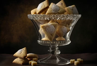 Captivating Glass Bowl with Delicious Cookies - Timeless Nostalgia