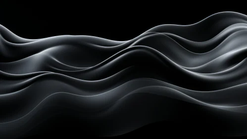 Dark Liquid Metal Abstract Wave Pattern