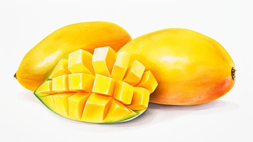 Ripe Yellow Mangoes Displayed with Freshness and Color