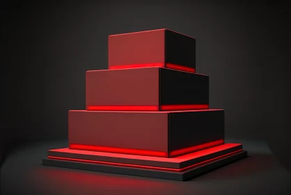 Captivating 3D Design: Red Light Creates Vibrant Composition