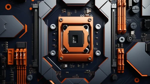 Detailed Computer Motherboard Close-Up