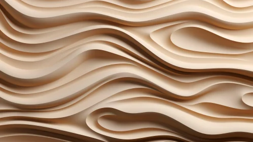 Wavy 3D Surface in Light Brown