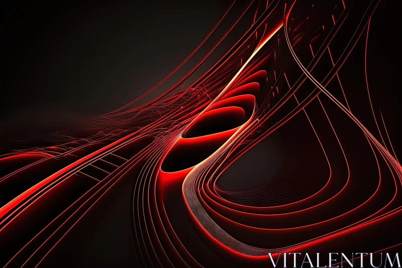 AI ART Red Lines and Waves: A Captivating Abstract Artwork