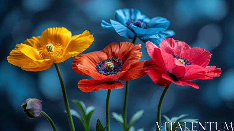Colorful Flowers Photography: Artistic Floral Composition AI Image