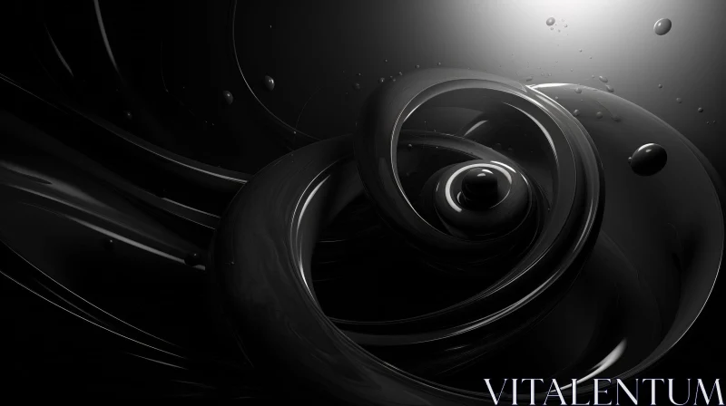 AI ART Elegant Black and White Abstract Background | 3D Render