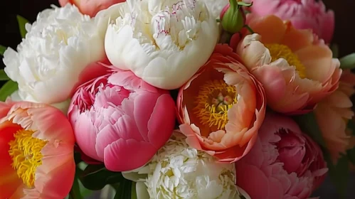 Exquisite Peony Bouquet Close-Up