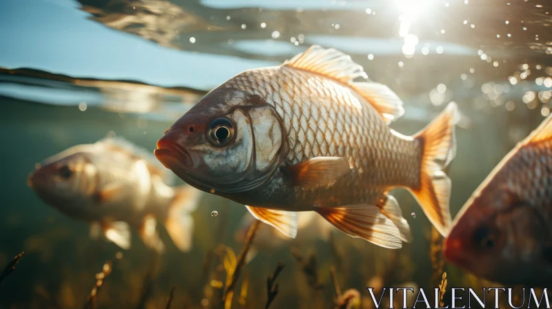 AI ART Goldfish Underwater Scene - Vivid Colors and Details