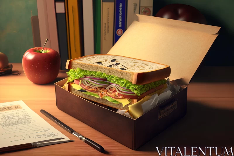 Intriguing Sandwich Inside a Box - Realistic Artwork AI Image