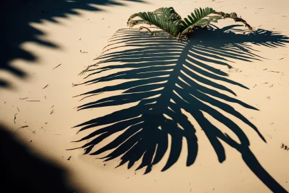 Captivating Nature Photography: A Sand Floor with Palm Leaf Shadow