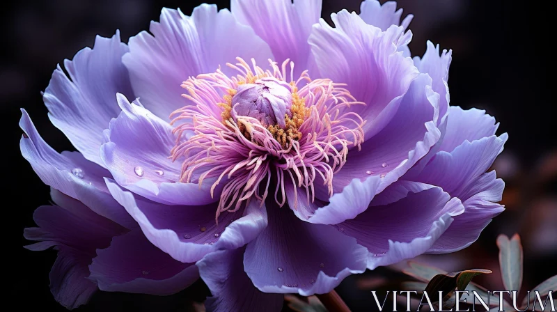 Purple Peony Flower Close-up Photography AI Image