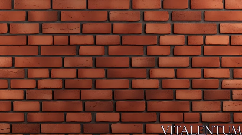 Red Brick Wall with Dark Gray Mortar and Shadows AI Image