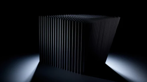 Black Paper Cube Spotlight Dark Background