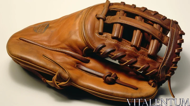 Brown Leather Baseball Catcher's Mitt - Sports Equipment AI Image