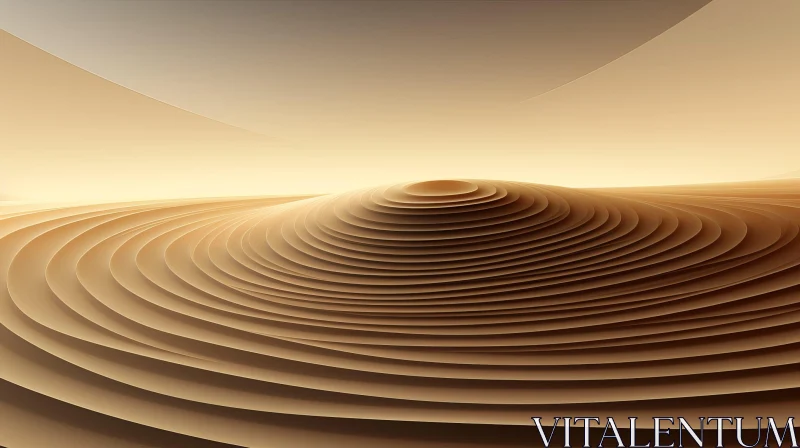 Desert Landscape 3D Rendering with Sand Dunes AI Image