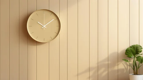 Elegant 3D Wall Clock Design on Beige Background