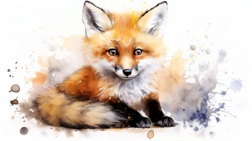 Red Fox Watercolor Painting - Realistic Animal Artwork