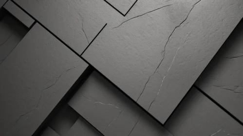 Dark Gray Stone Wall with Beveled Edges - 3D Rendering