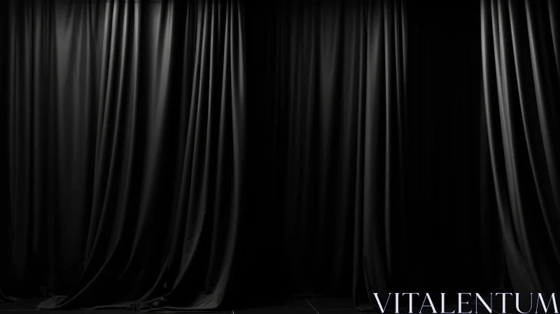 AI ART Theater Drapes on Black Stage - Mysterious Atmosphere