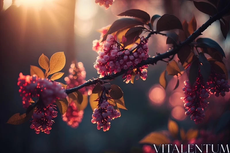 Flowering Tree Branch: A Captivating Landscape Photograph AI Image