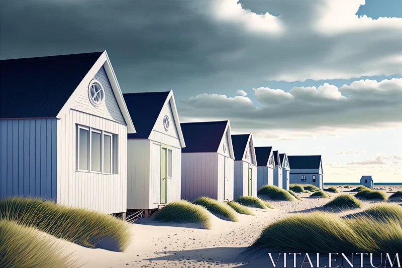 Realistic Landscape of Buildings on Sand | Danish Design AI Image