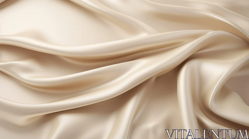 Luxurious Beige Silk Fabric Close-Up AI Image