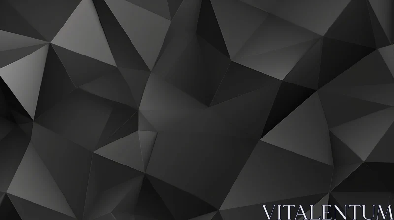 Abstract Geometric Black Polygonal Background AI Image