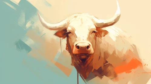 Realistic Bull Painting - Artwork of a Majestic Bull