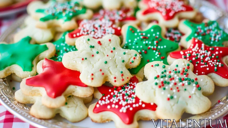 Christmas Cookies Plate - Festive Treats AI Image