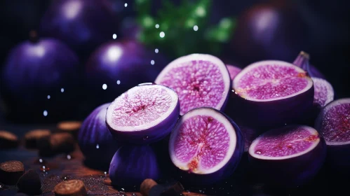 Ripe and Juicy Fig Close-Up: Vibrant Colors and Edible Seeds