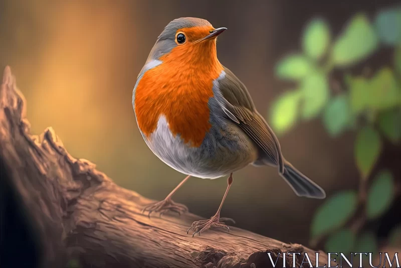 Captivating Robin on Branch: Speedpainting Masterpiece AI Image