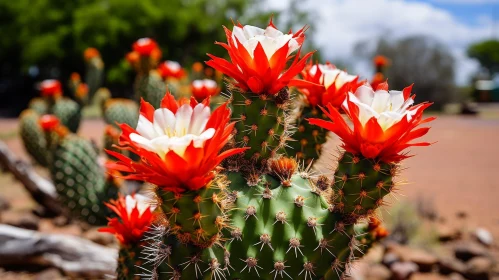 Exquisite Flowering Cactus Close-Up