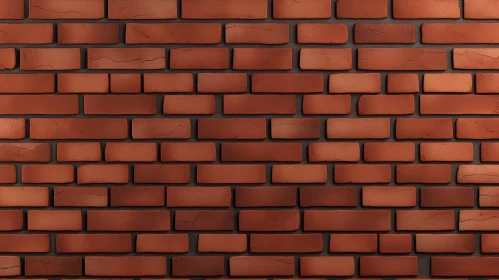 Red Brick Wall with Dark Gray Mortar and Shadows