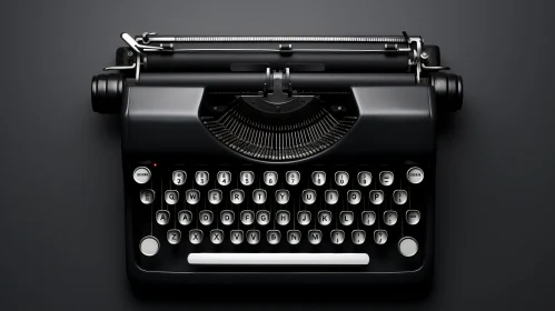 Vintage Black Typewriter on Dark Gray Background