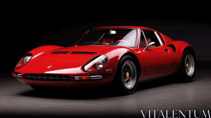 Classic Red Sports Car Artwork | Photorealistic Renderings AI Image