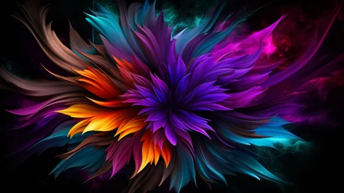 Colorful Abstract Flower with Intricate Petal Details
